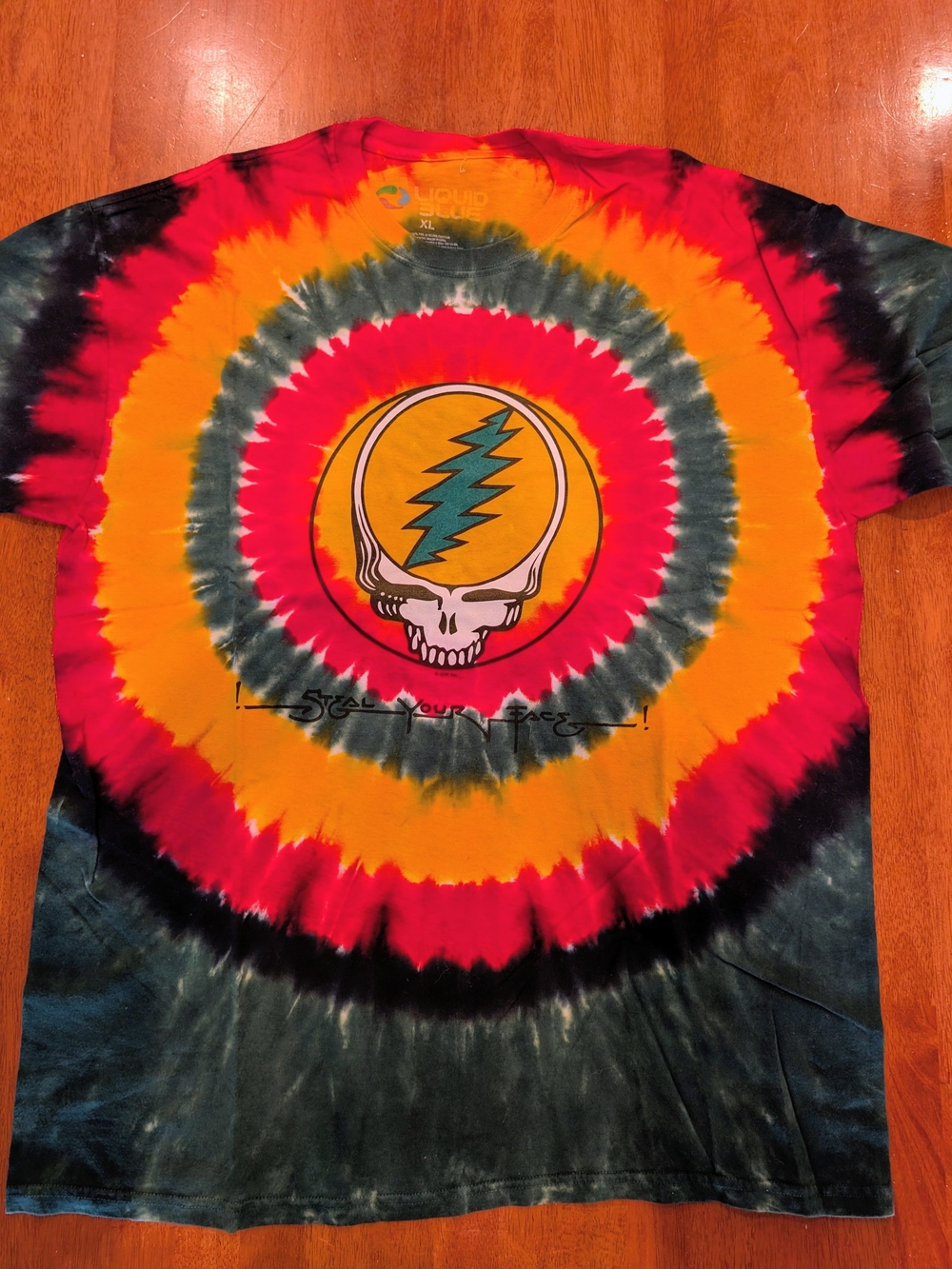 Liquid Blue Grateful Dead Steal Your Face Tie Dyed T-shirt XL